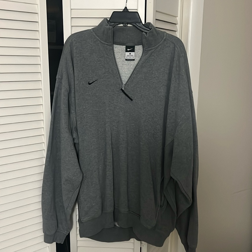 Vintage Quarter Zip Nike Grey Sweater Size XL